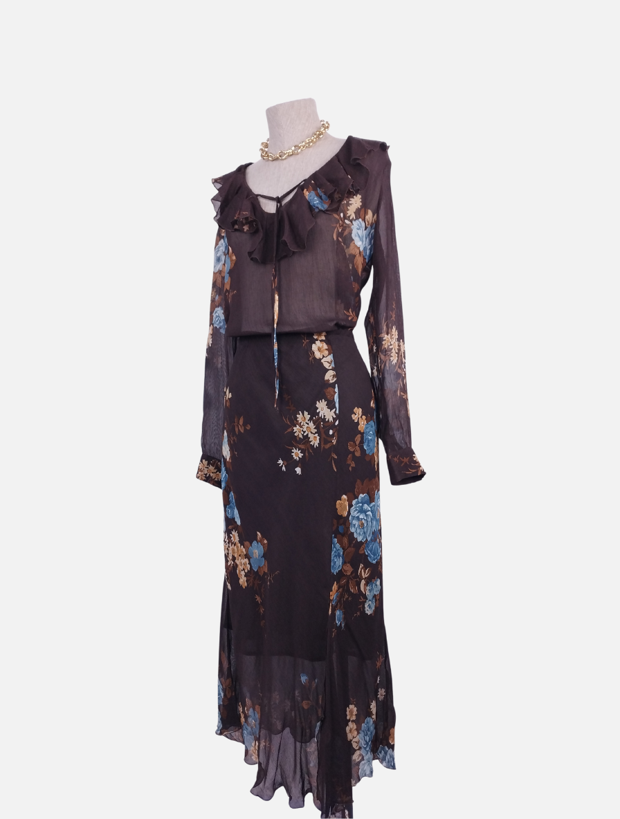 Set VINTAGE Blusa + Falda 90s Floral