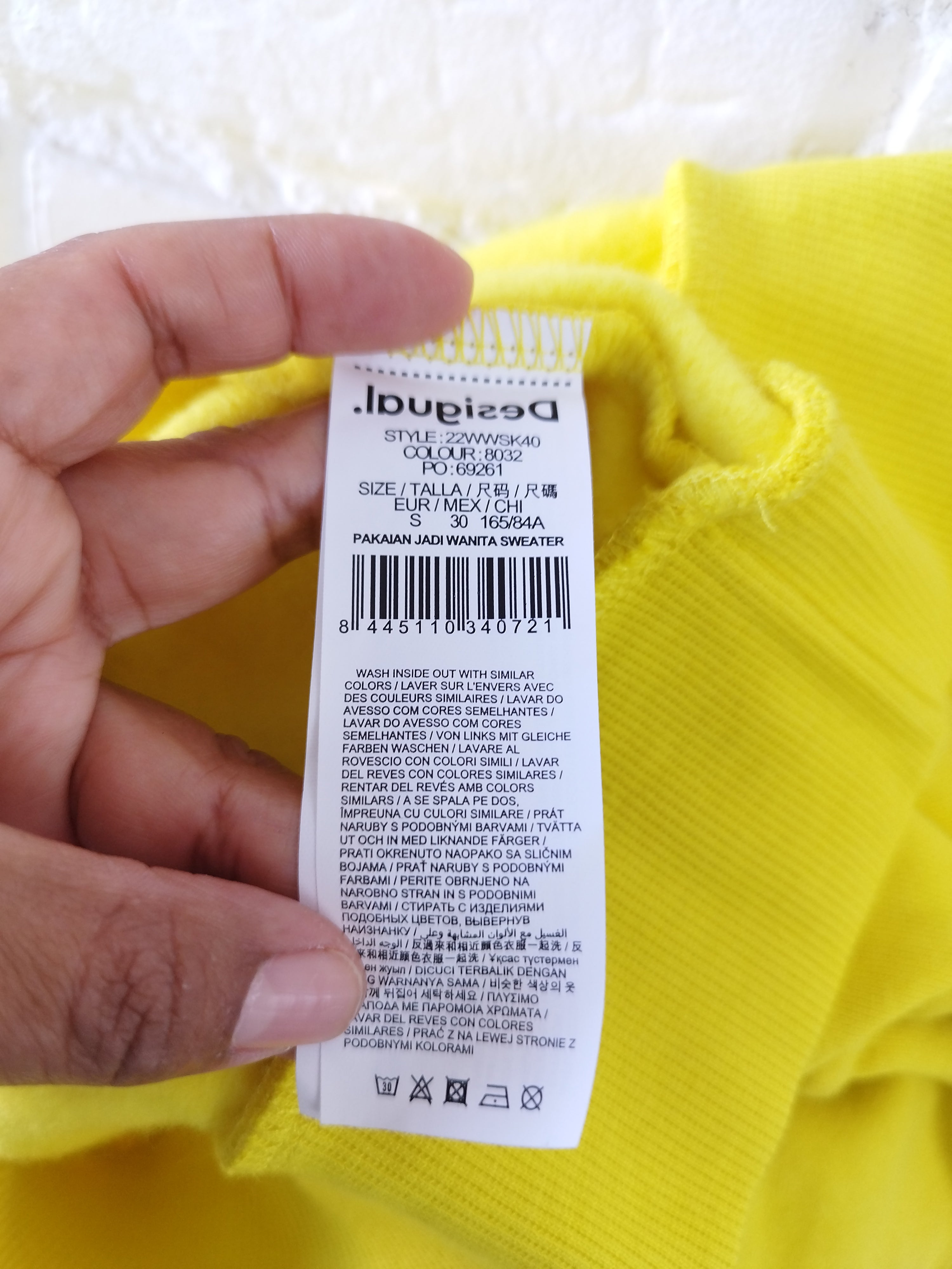 Sudadera DESIGUAL Amarilla 100% Algodón