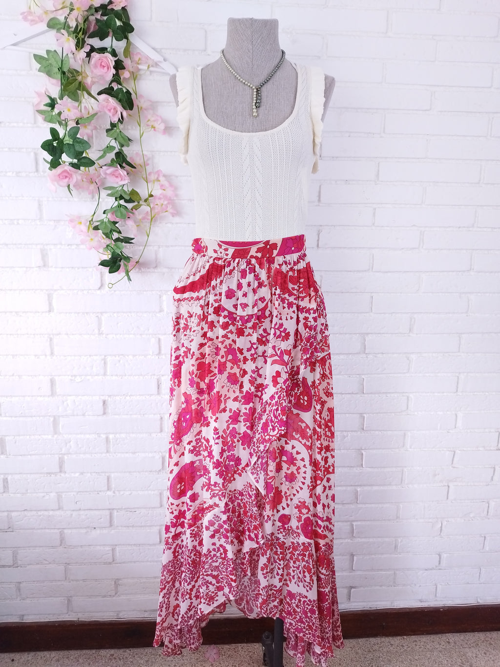 Falda TWINSET Asimétrica larga floral