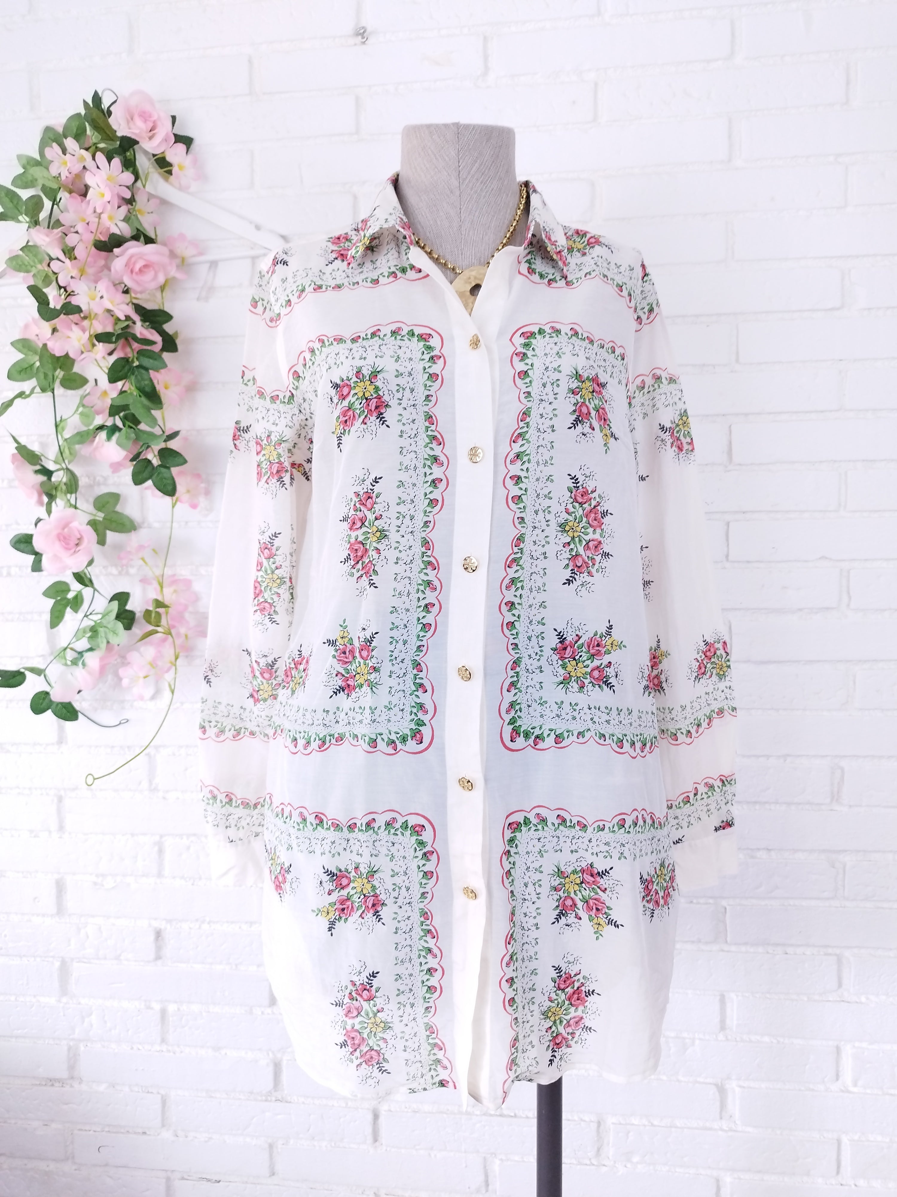 Blusa Larga TODY BURCH Floral Ligera