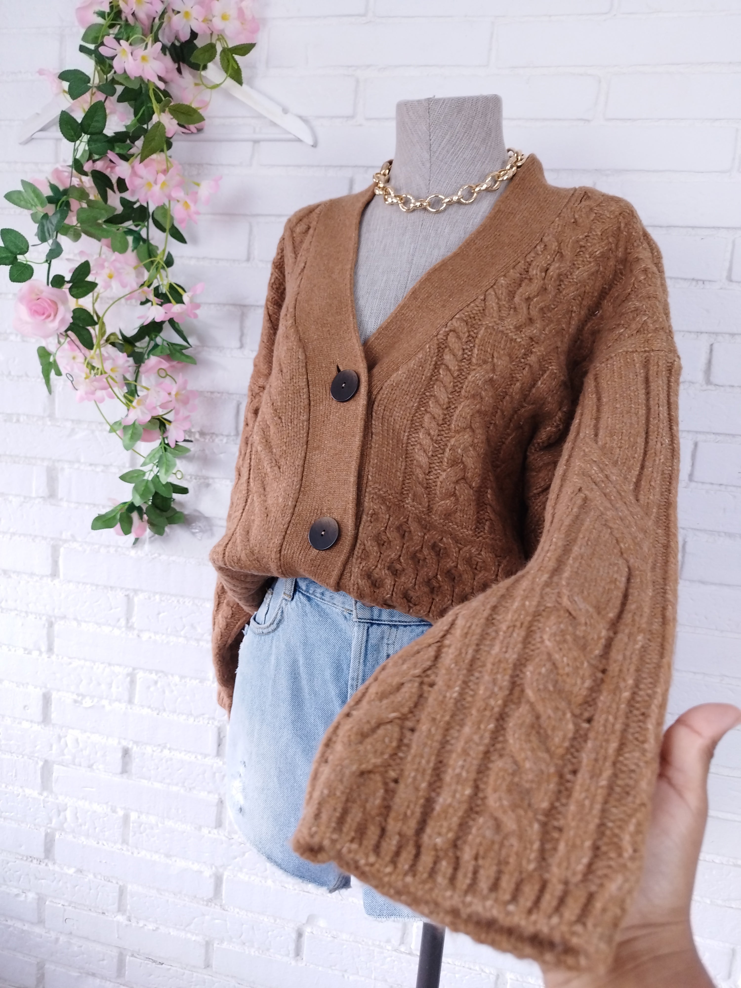 Cardigan SALSA Oversize Trenzado Grueso