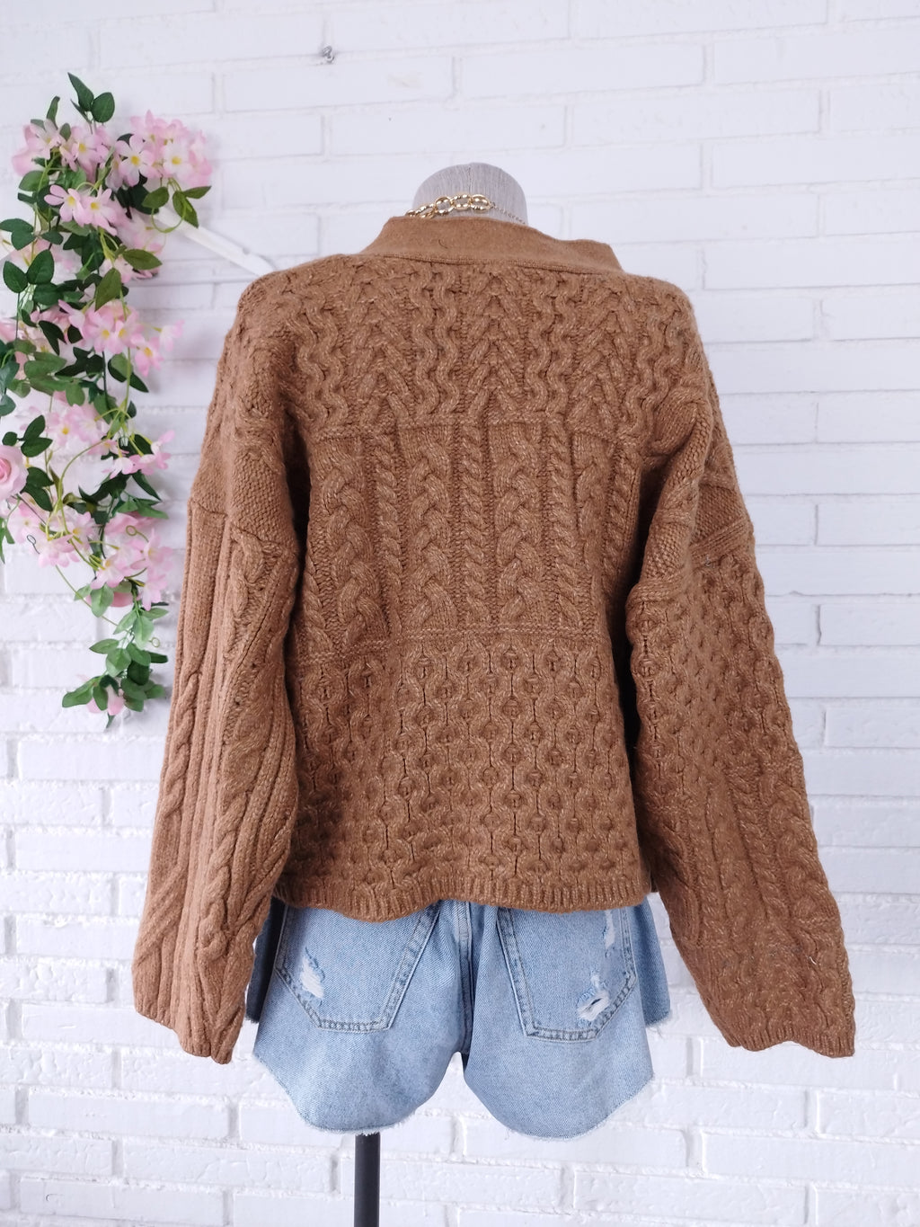 Cardigan SALSA Oversize Trenzado Grueso