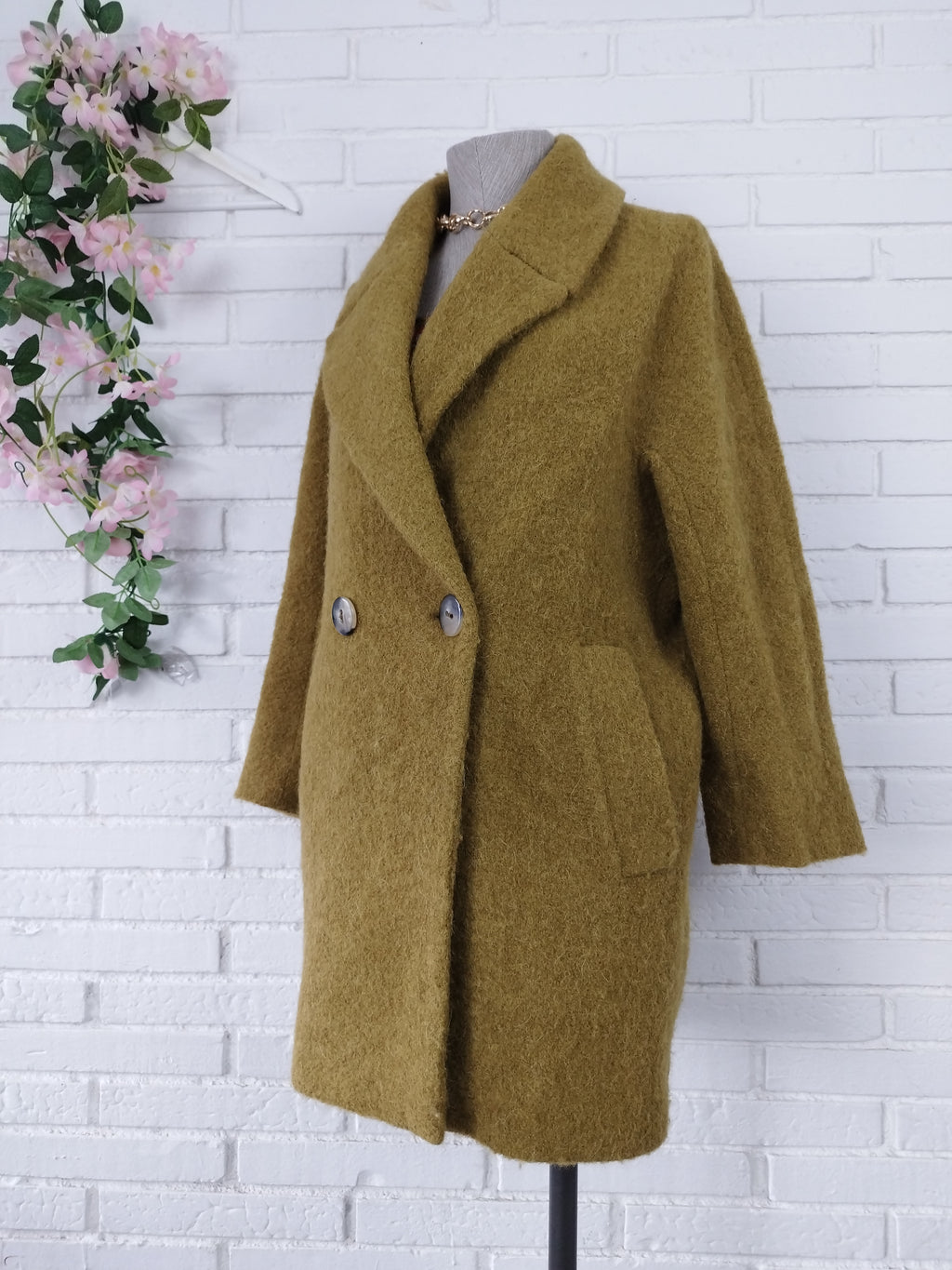Abrigo MASSIMO DUTTI Grueso Alpaca Mohair  cruzado Oversize