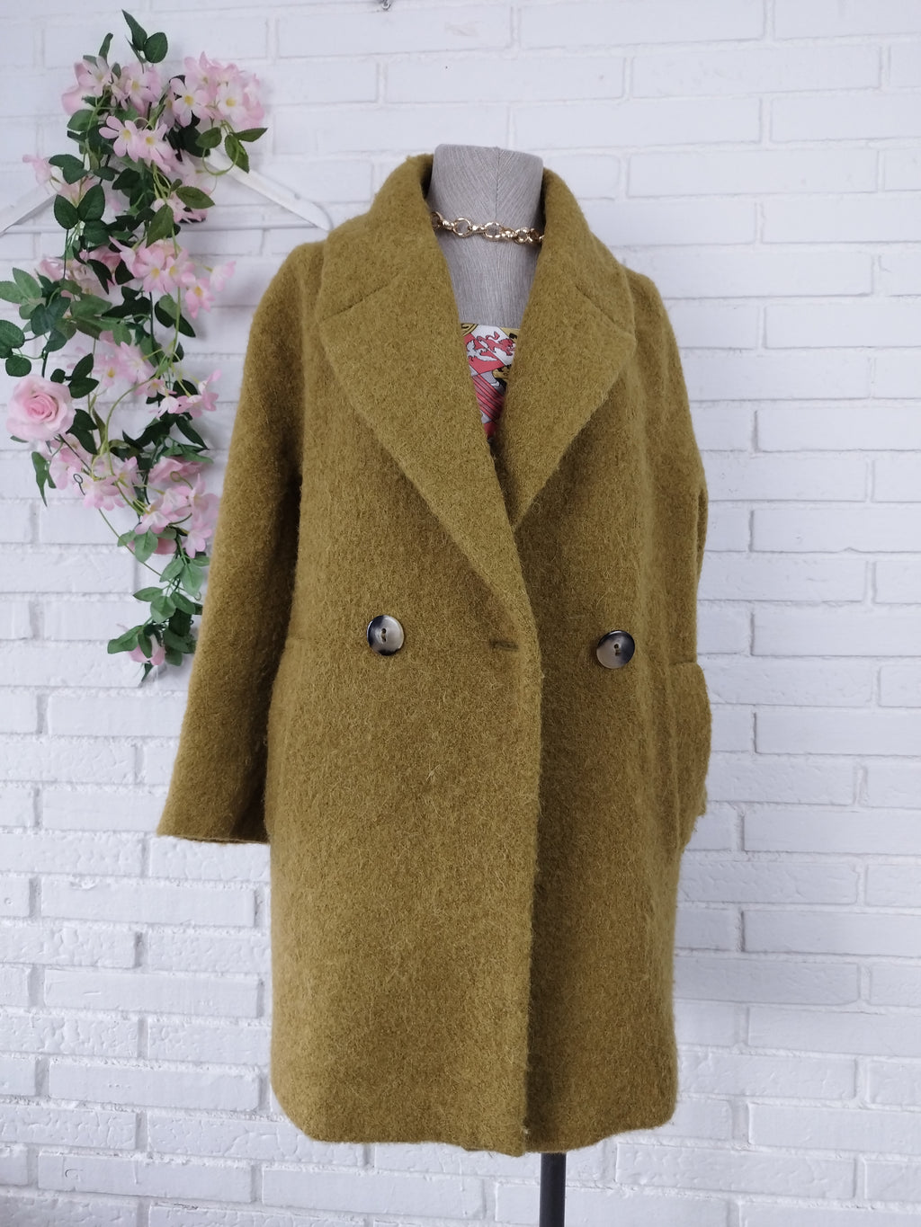 Abrigo MASSIMO DUTTI Grueso Alpaca Mohair  cruzado Oversize