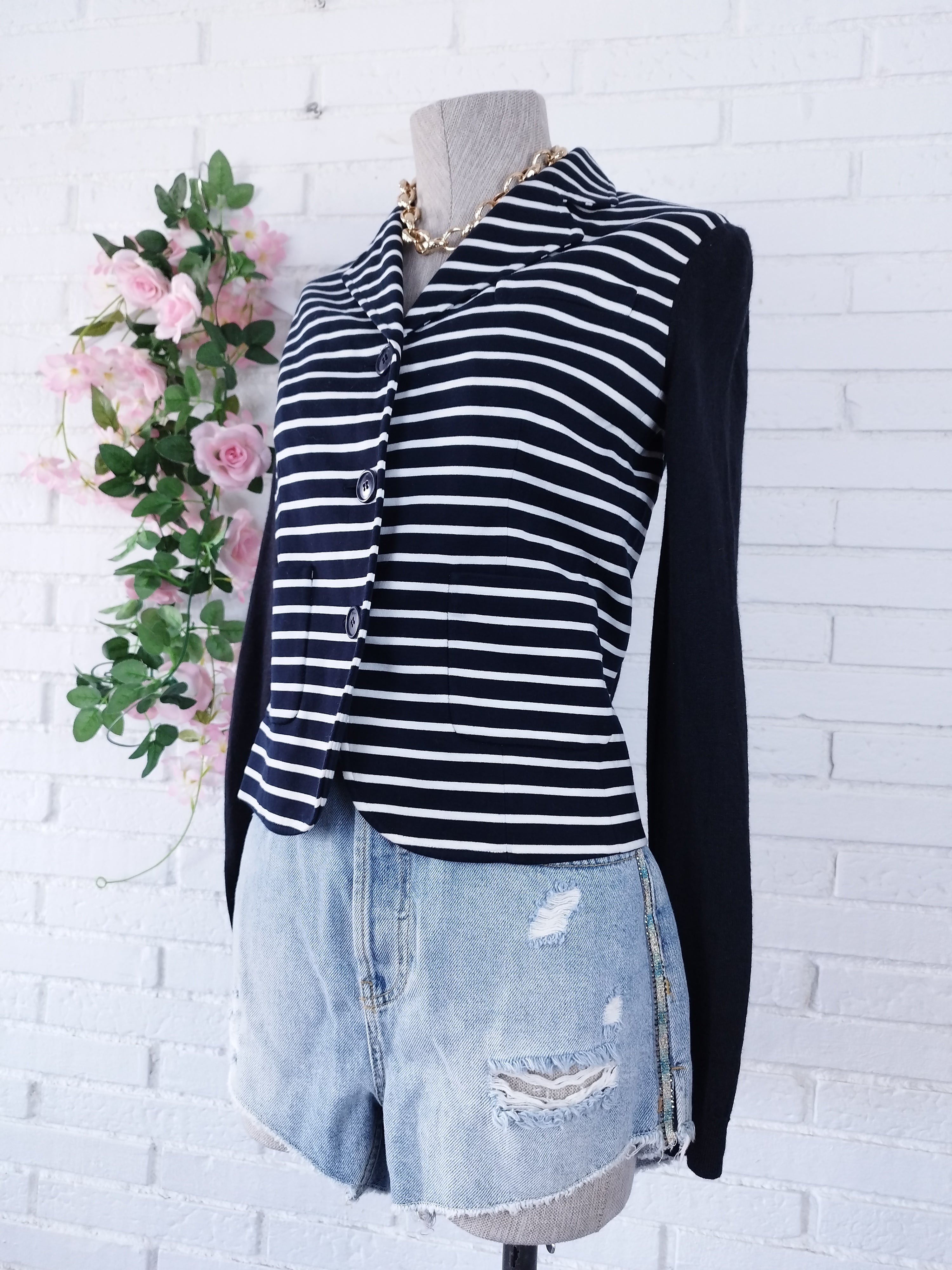 Christian Dior Blazer — Classic Cut, Striped Front & Cotton-Wool-Silk Blend