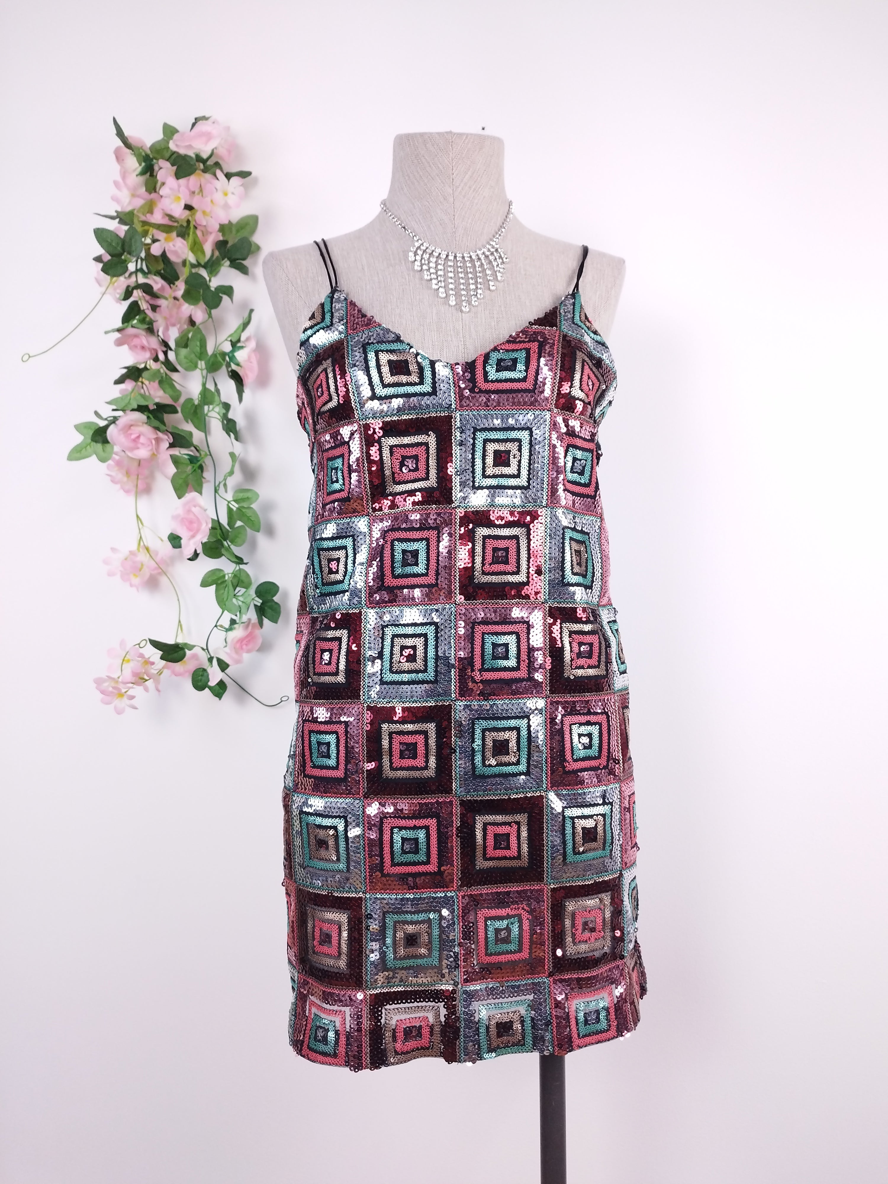 Vestido Corto ZARA Fiesta de Tirantes y Lentejuelas