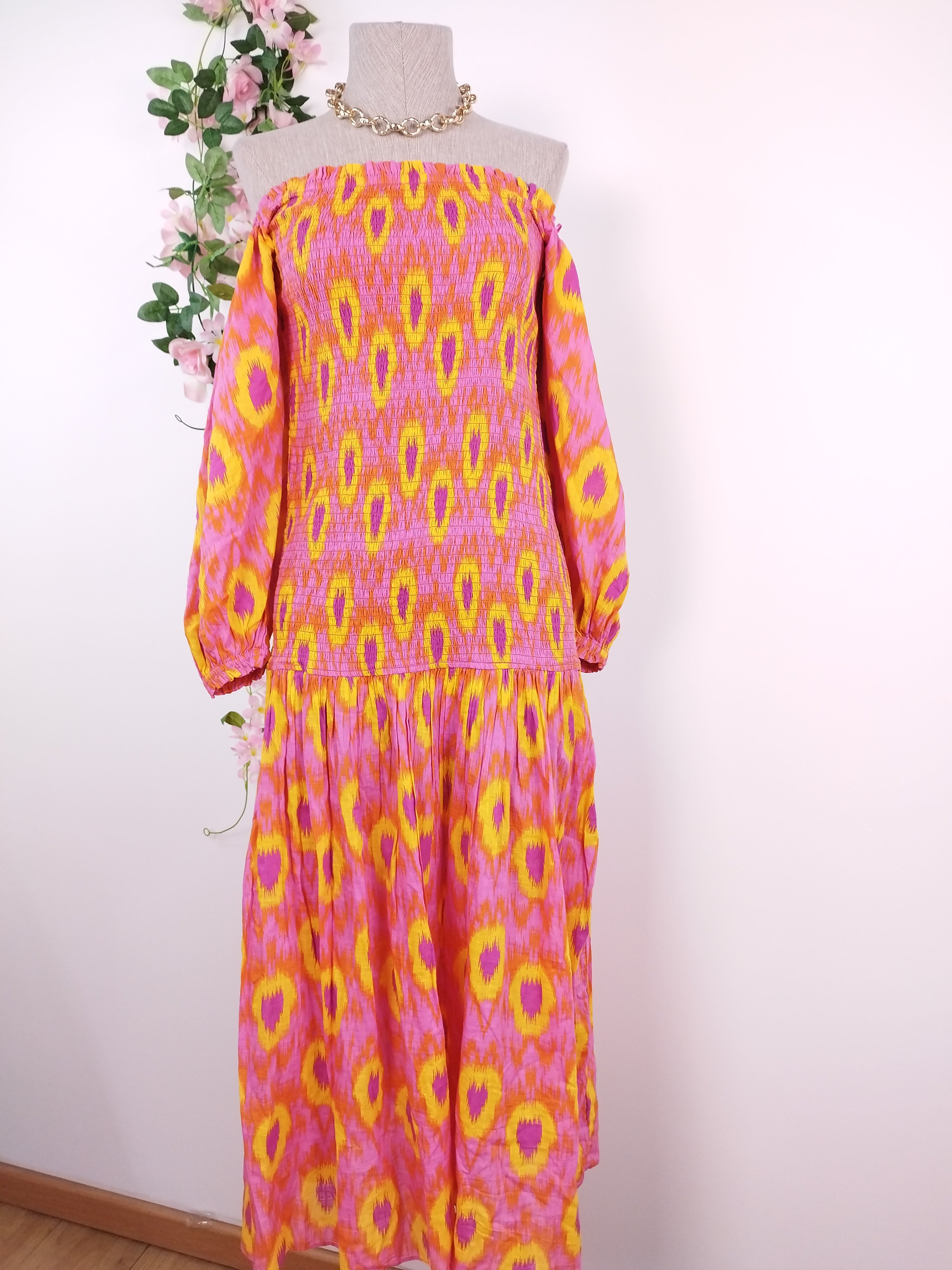 Vestido ZARA Largo Verano 100% algodón