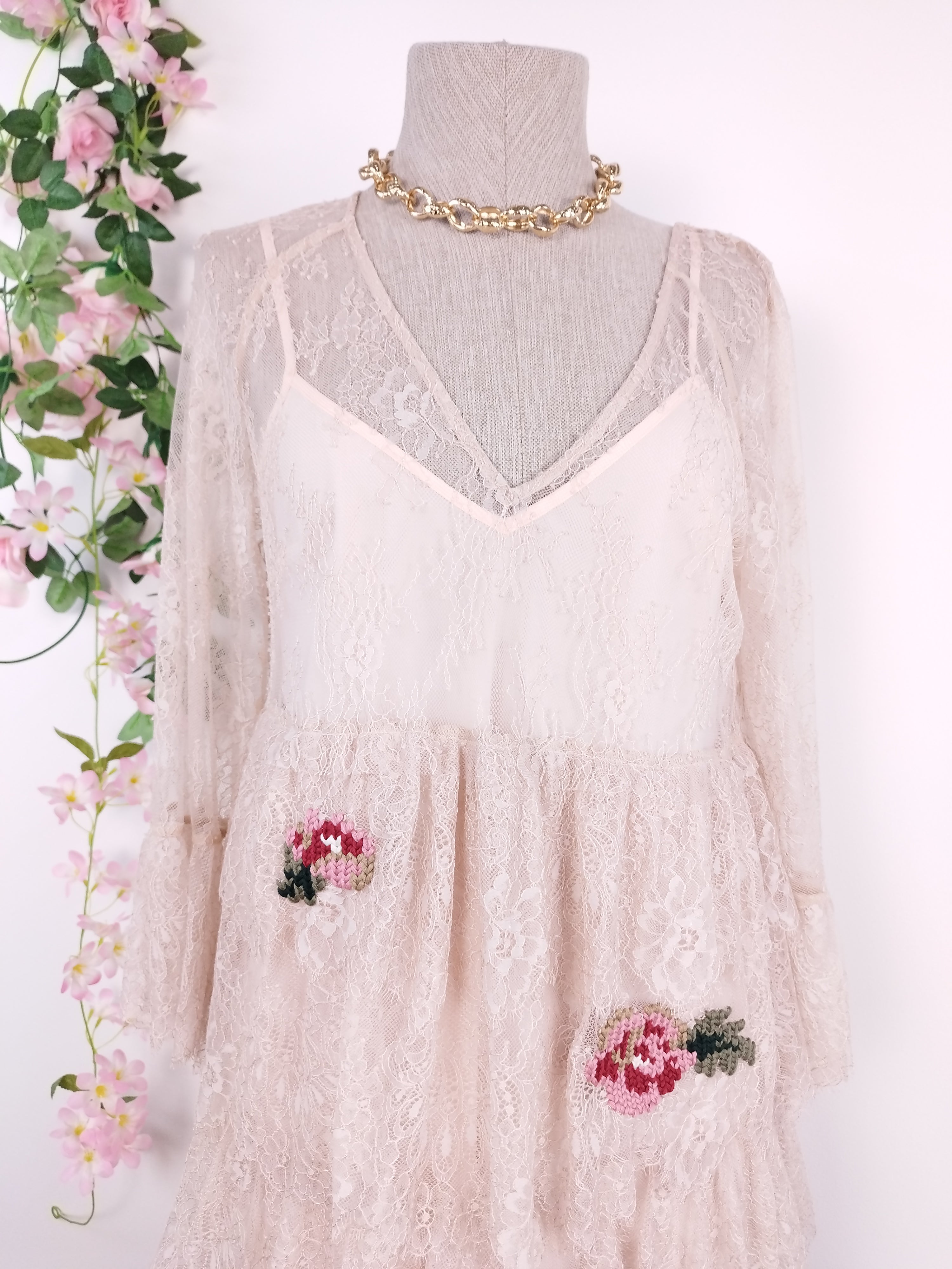 Vestido Twinset Encaje Ibicenco Romántico