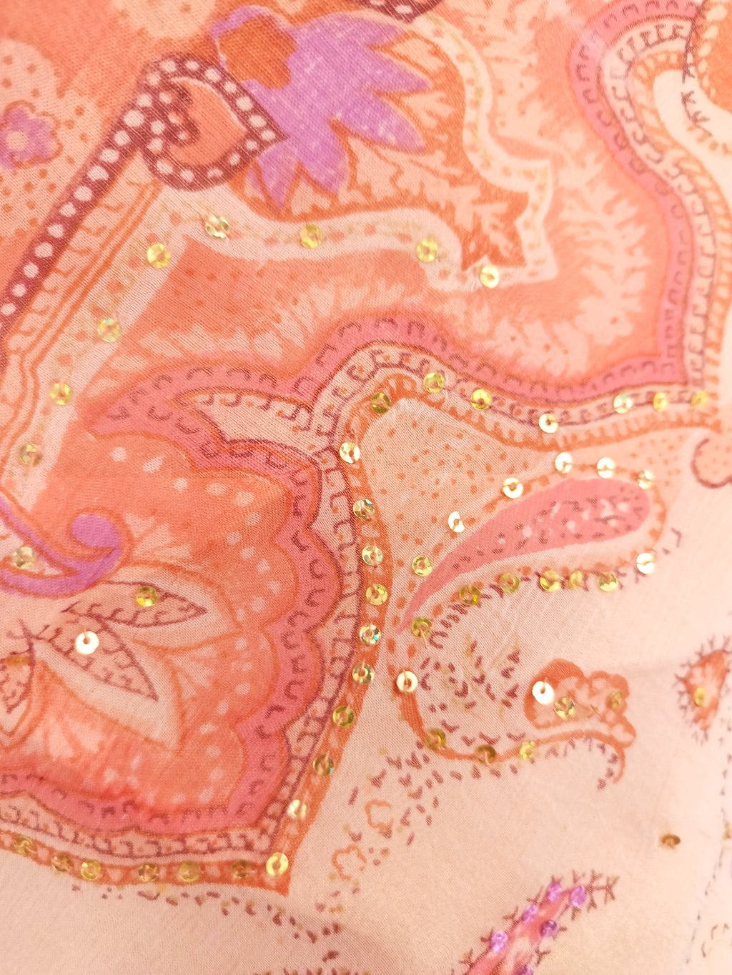 Vintage 2000s Y2K Chiffon Dress — Semi-Draped Neck, Boho Print & Asymmetric Ruffles