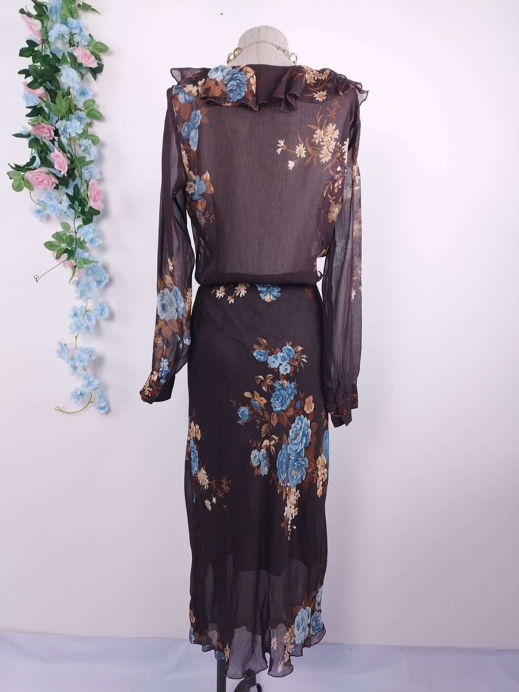 Set VINTAGE Blusa + Falda 90s Floral