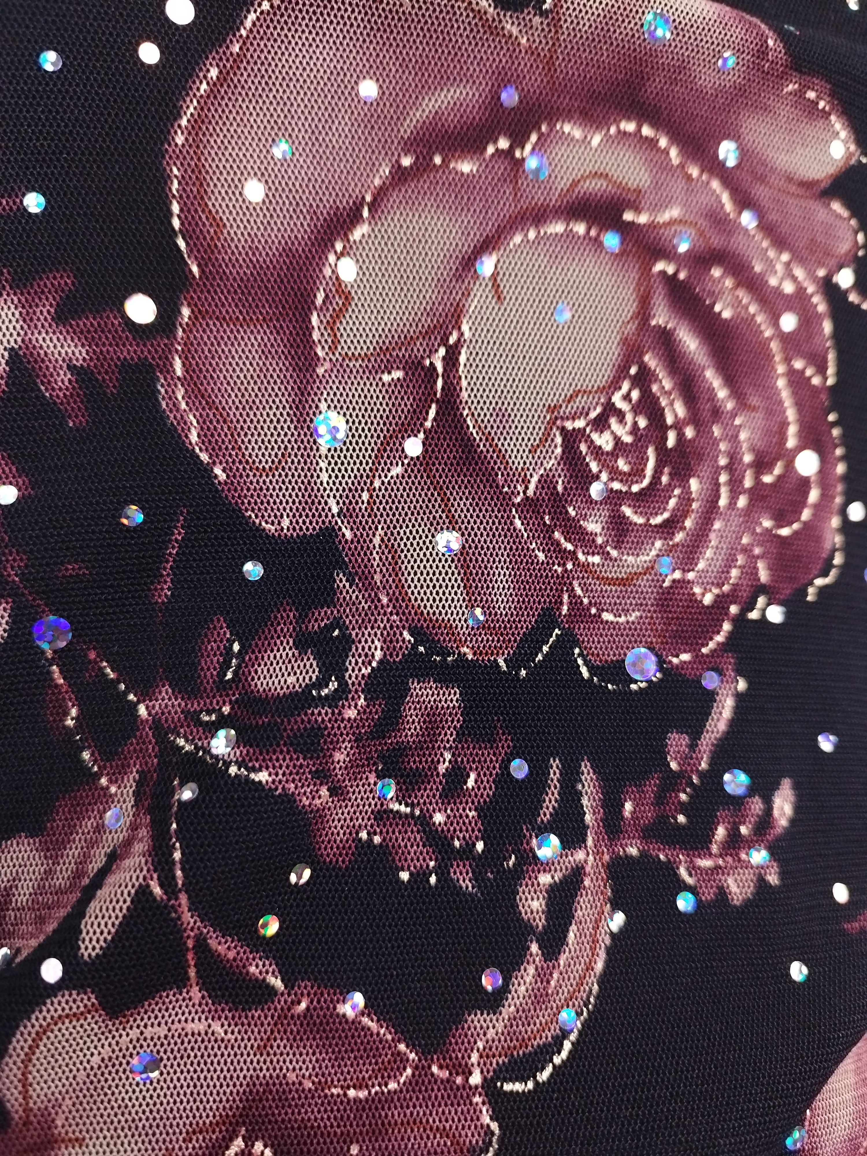 Vintage 2000s Y2K Tulle Dress — Strapless or Strappy, Floral & Iridescent Glitter