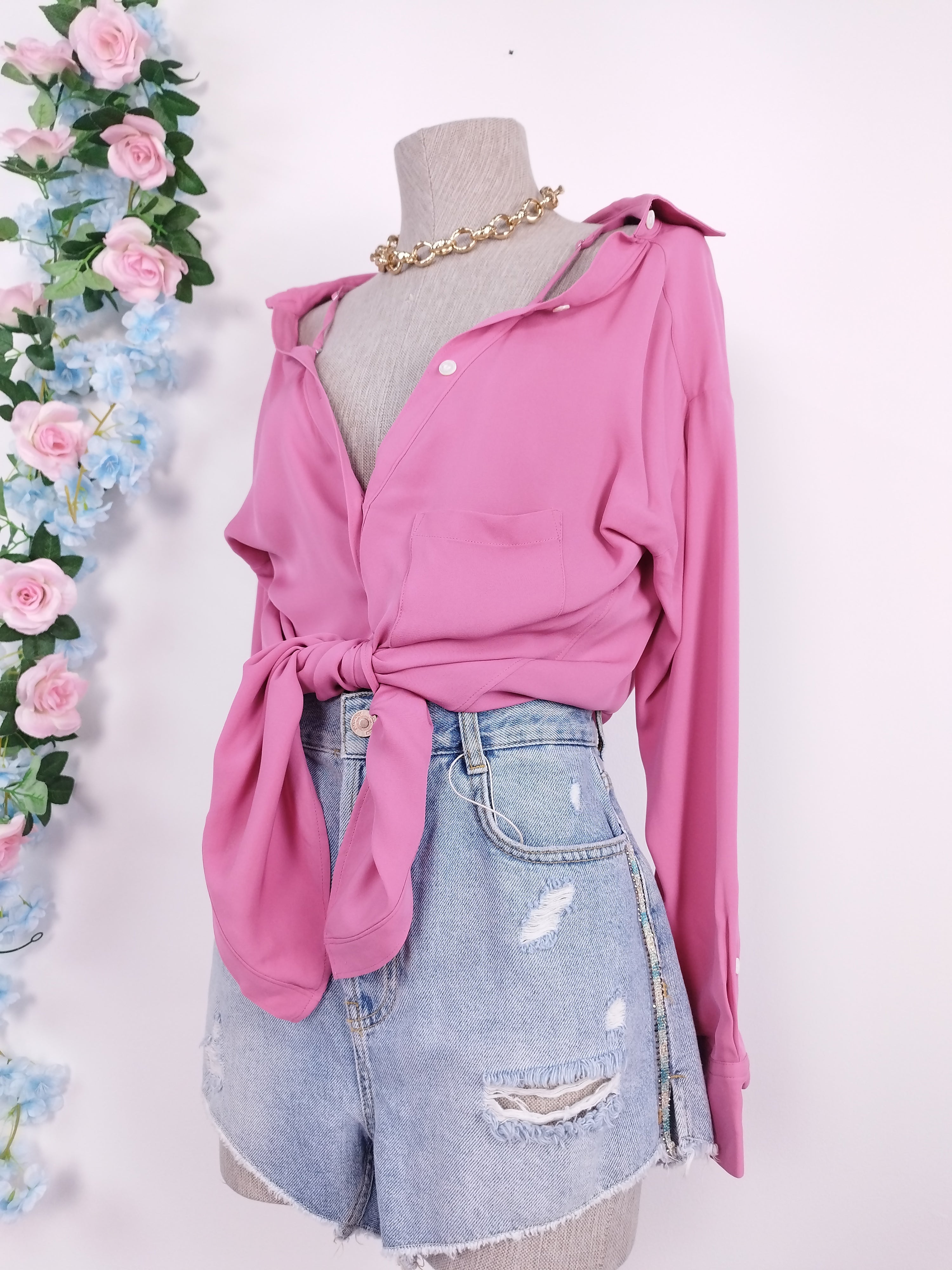 Blusa THEORY Manga larga con tirantes